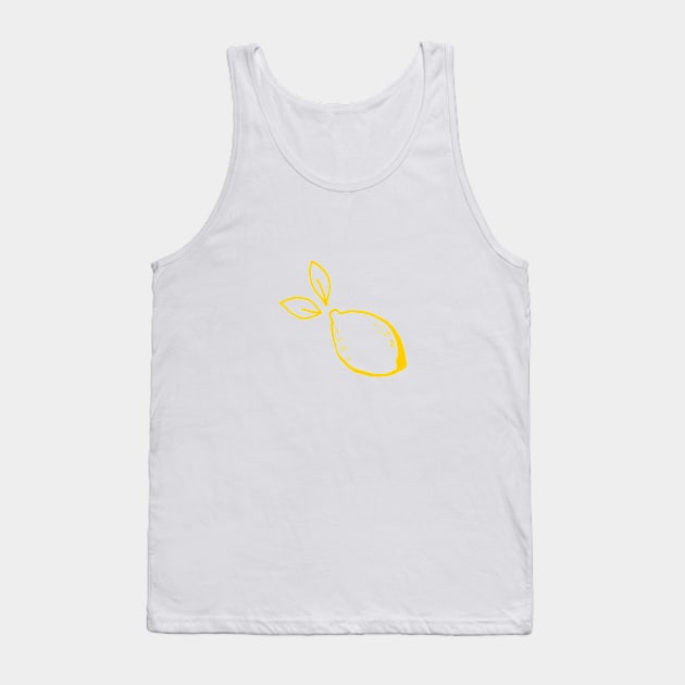 Inky Lemons - Yellow Tank Top by latheandquill